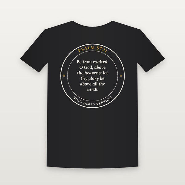 Psalm 57:11 KJV Christian Toddler Tee (Round Badge) - Black