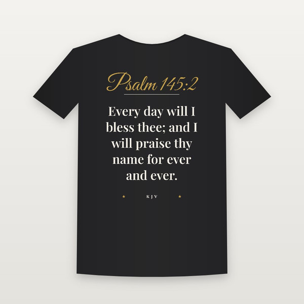 Psalm 145:2 KJV Christian Toddler Tee (Script) - Black