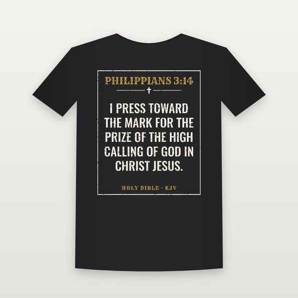 Philippians 3:14 KJV Christian Toddler Tee (Vintage) - Black