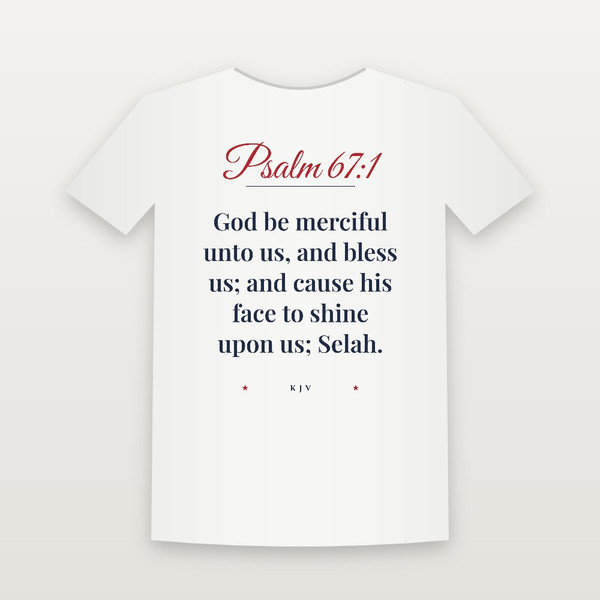 Psalm 67:1 KJV Christian Toddler Tee (Script) - White