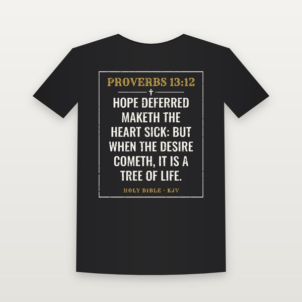 Proverbs 13:12 KJV Christian Toddler Tee (Vintage) - Black