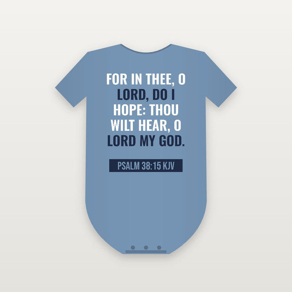 Psalm 38:15 KJV Christian Baby One Piece (Bold Type) - Heather Blue