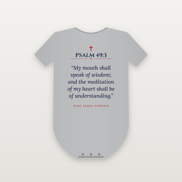 Psalm 49:3 KJV Christian Baby One Piece (Classic) - Heather Gray