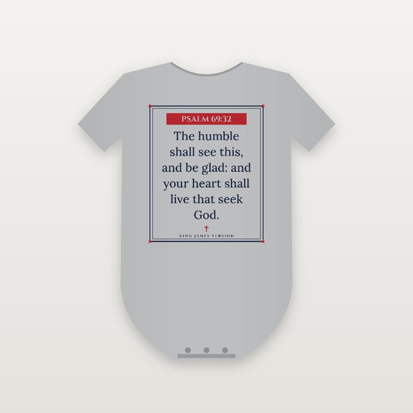 Psalm 69:32 KJV Christian Baby One Piece (Framed) - Heather Gray