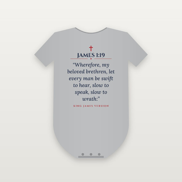 James 1:19 KJV Christian Baby One Piece (Classic) - Heather Gray