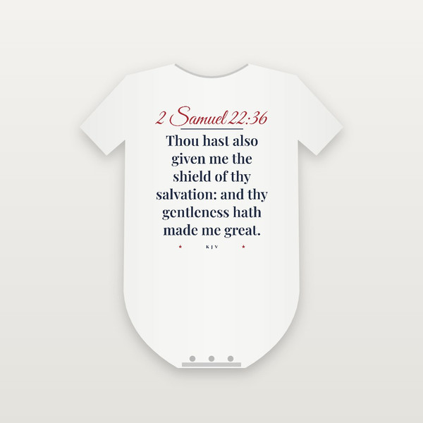 2 Samuel 22:36 KJV Christian Baby One Piece (Script) - White