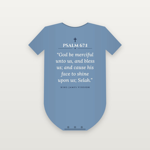 Psalm 67:1 KJV Christian Baby One Piece (Classic) - Heather Blue
