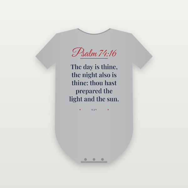 Psalm 74:16 KJV Christian Baby One Piece (Script) - Heather Gray