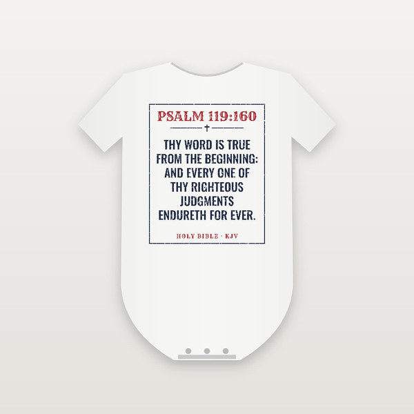 Psalm 119:160 KJV Christian Baby One Piece (Vintage) - White
