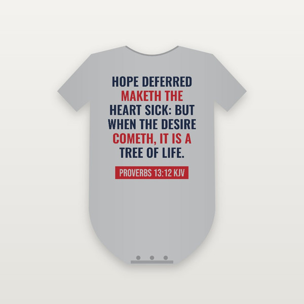 Proverbs 13:12 KJV Christian Baby One Piece (Bold Type) - Heather Gray