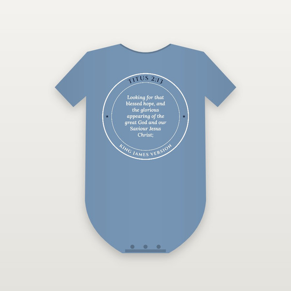 Titus 2:13 KJV Christian Baby One Piece (Round Badge) - Heather Blue