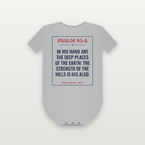 Psalm 95:4 KJV Christian Baby Bodysuit (Vintage) - Heather Gray