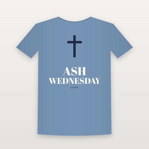 Ash Wednesday Lent Christian Youth Tee (Holiday) - Heather Blue