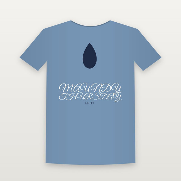 Maundy Thursday Lent Christian Youth Tee (Holiday) - Heather Blue
