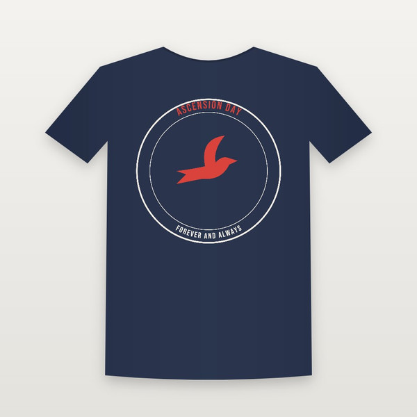 Ascension Day Christian Youth Tee (Emblem Badge) - Navy