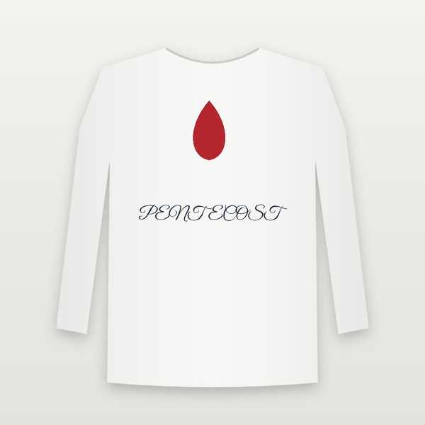 Pentecost Christian Youth Long Sleeve Tee (Holiday) - White