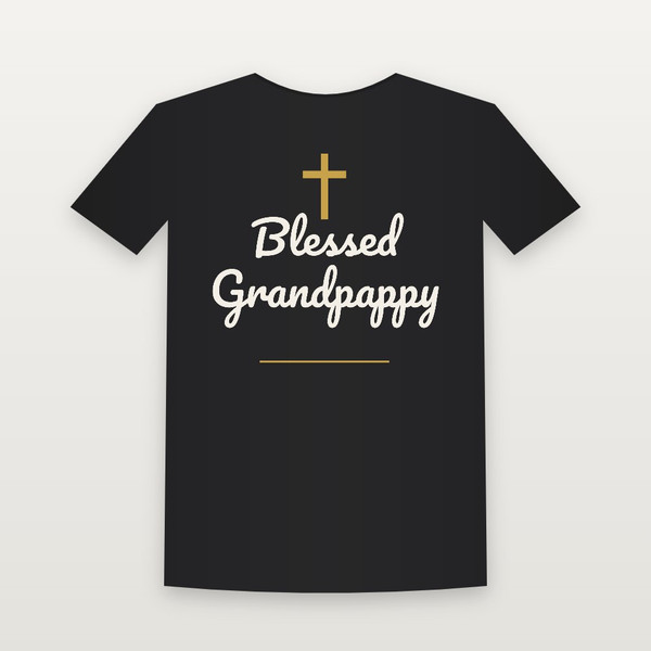 Blessed Grandpappy Christian Short Sleeve Tee (Family Script) - Black