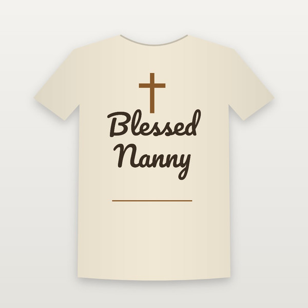 Blessed Nanny Christian Short Sleeve Tee (Family Script) - Natural