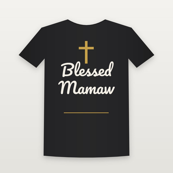 Blessed Mamaw Christian Women's Relaxed Tee (Family Script) - Black