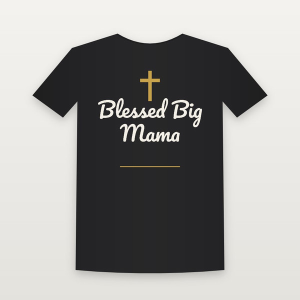 Blessed Big Mama Christian Women's Relaxed Tee (Family Script) - Black