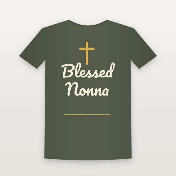 Blessed Nonna Christian Women's Relaxed Tee (Family Script) - Military Green