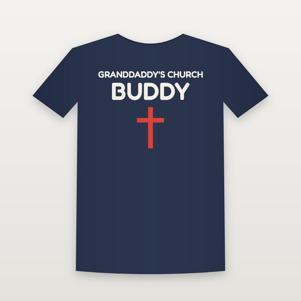 Granddaddy's Church Buddy Christian Youth Tee (Kids Block) - Navy