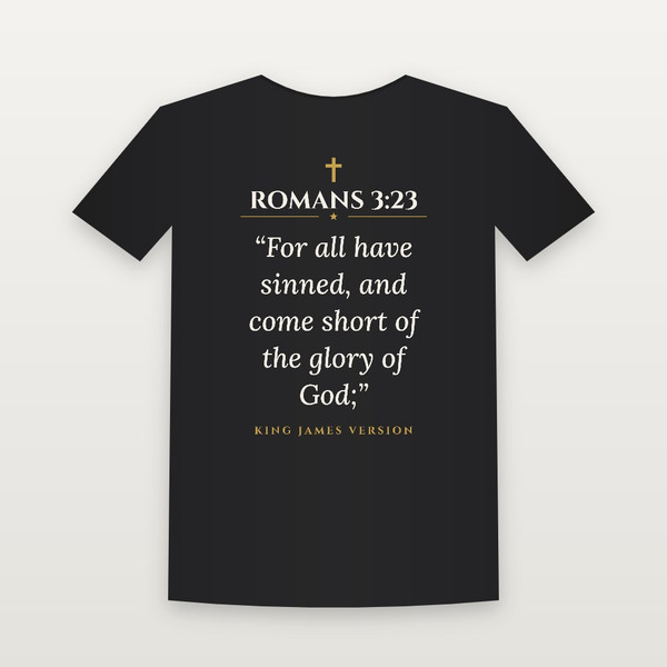 Romans 3:23 KJV Christian T-Shirt (Classic) - Black