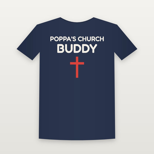 Poppa's Church Buddy Christian Youth Tee (Kids Block) - Navy
