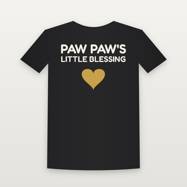 Paw Paw's Little Blessing Christian Toddler Tee (Kids Block) - Black