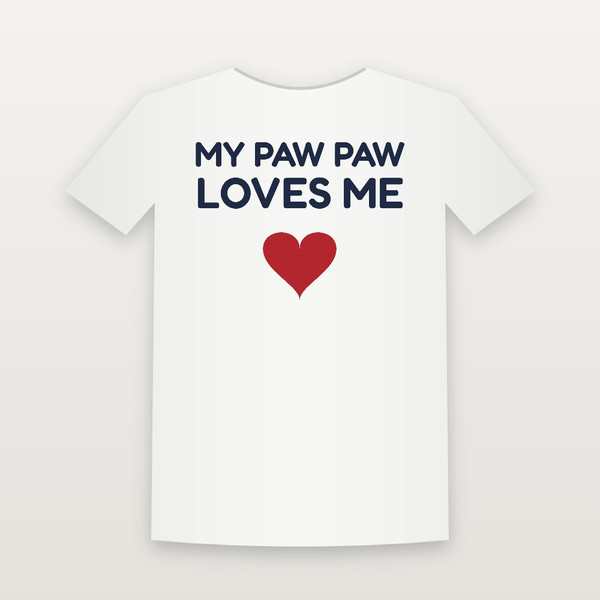 My Paw Paw Loves Me Christian Toddler Tee (Kids Block) - White
