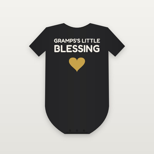 Gramps's Little Blessing Christian Baby One Piece (Kids Block) - Black