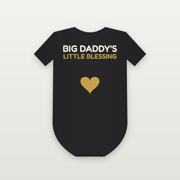 Big Daddy's Little Blessing Christian Baby One Piece (Kids Block) - Black