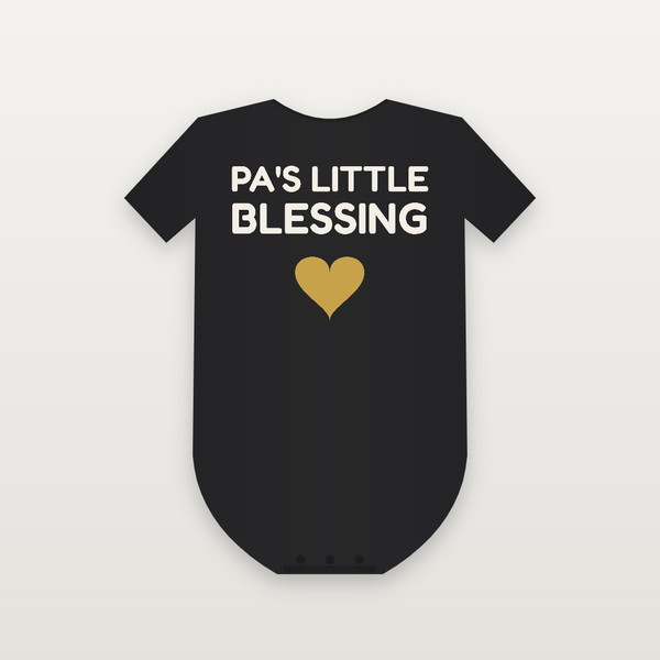 Pa's Little Blessing Christian Baby One Piece (Kids Block) - Black