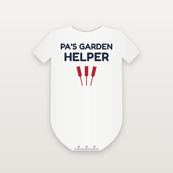 Pa's Garden Helper Christian Baby One Piece (Kids Block) - White