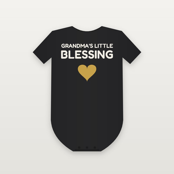 Grandma's Little Blessing Christian Baby Bodysuit (Kids Block) - Black