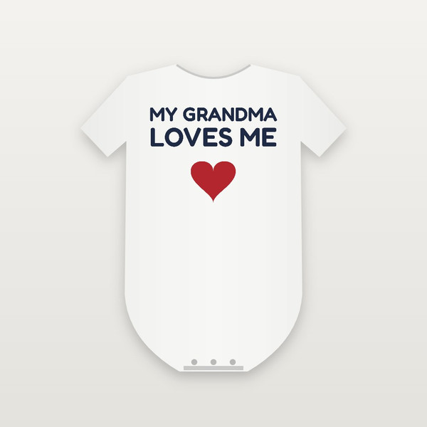 My Grandma Loves Me Christian Baby Bodysuit (Kids Block) - White