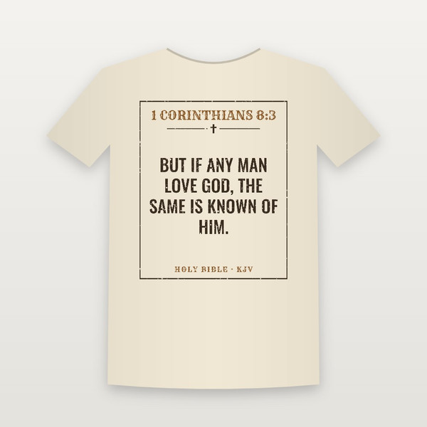 1 Corinthians 8:3 KJV Christian T-Shirt (Vintage) - Natural