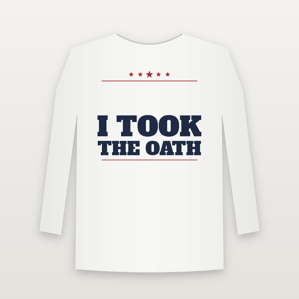 I Took the Oath Veteran Long Sleeve Tee (Star Banner) - White