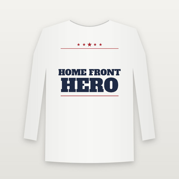 Home Front Hero Veteran Long Sleeve Tee (Star Banner) - White