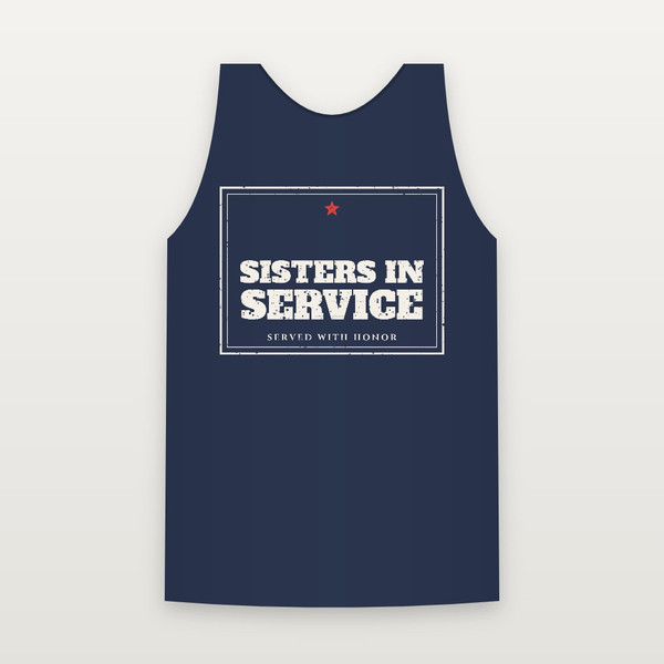 Sisters in Service Veteran Tank Top (Vintage Frame) - Navy