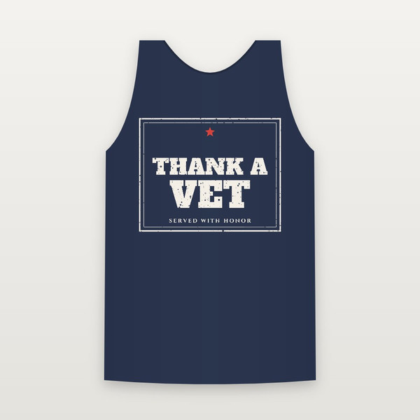 Thank a Vet Tank Top (Vintage Frame) - Navy