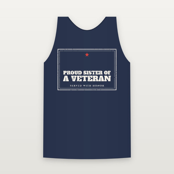 Proud Sister of a Veteran Tank Top (Vintage Frame) - Navy
