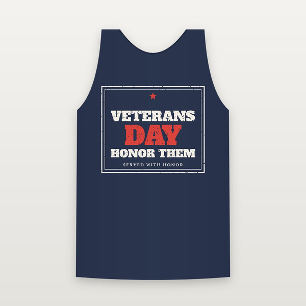 Veterans Day · Honor Them Tank Top (Vintage Frame) - Navy