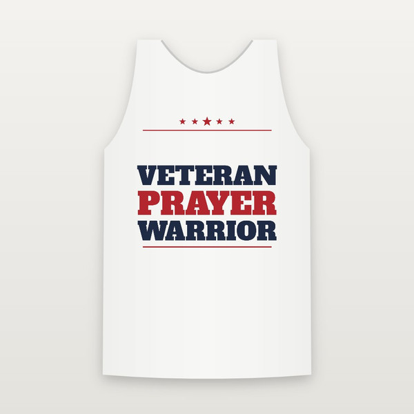 Veteran · Prayer Warrior Tank Top (Star Banner) - White