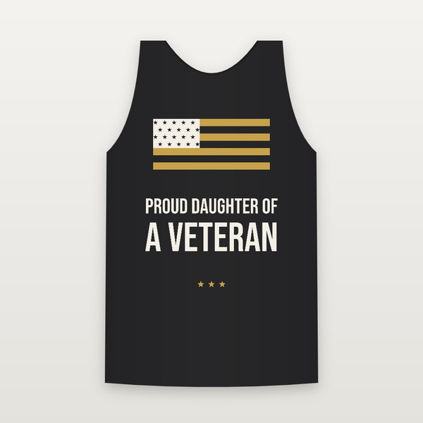 Proud Daughter of a Veteran Tank Top (Flag) - Black