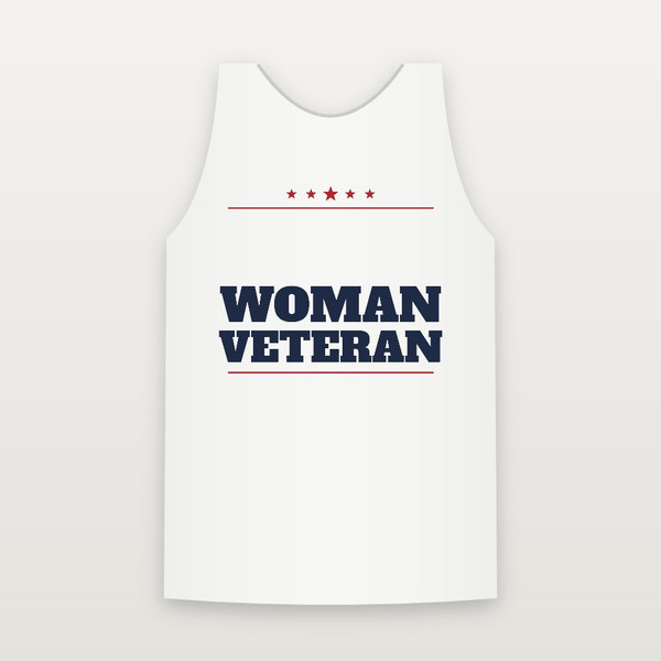 Woman Veteran Tank Top (Star Banner) - White