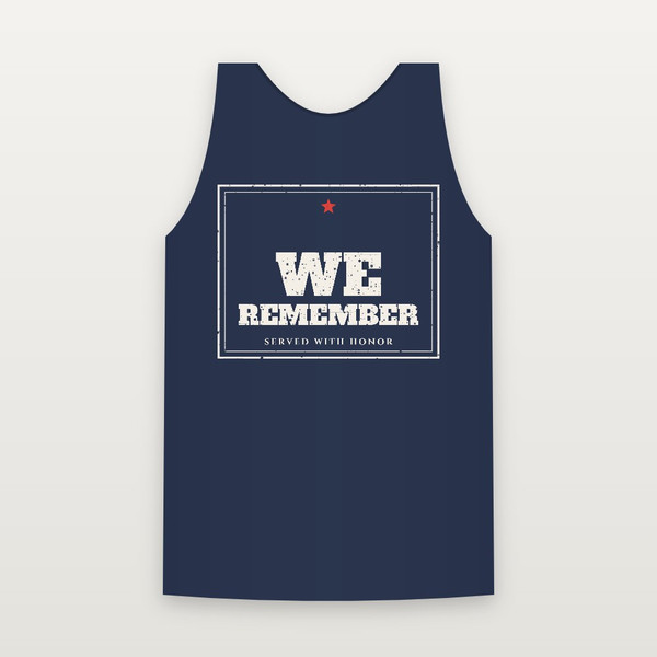 We Remember Veteran Tank Top (Vintage Frame) - Navy