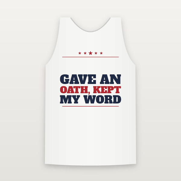 Gave an Oath, Kept My Word Veteran Tank Top (Star Banner) - White