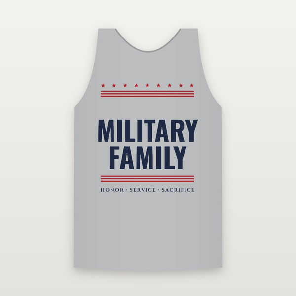 Military Family Veteran Tank Top (Stars & Stripes) - Heather Gray