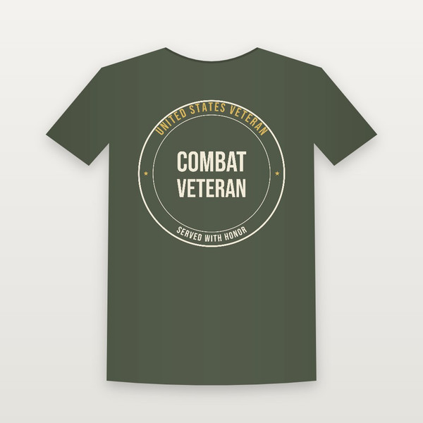 Combat Veteran Women's Relaxed Tee (Badge) - Military Green
